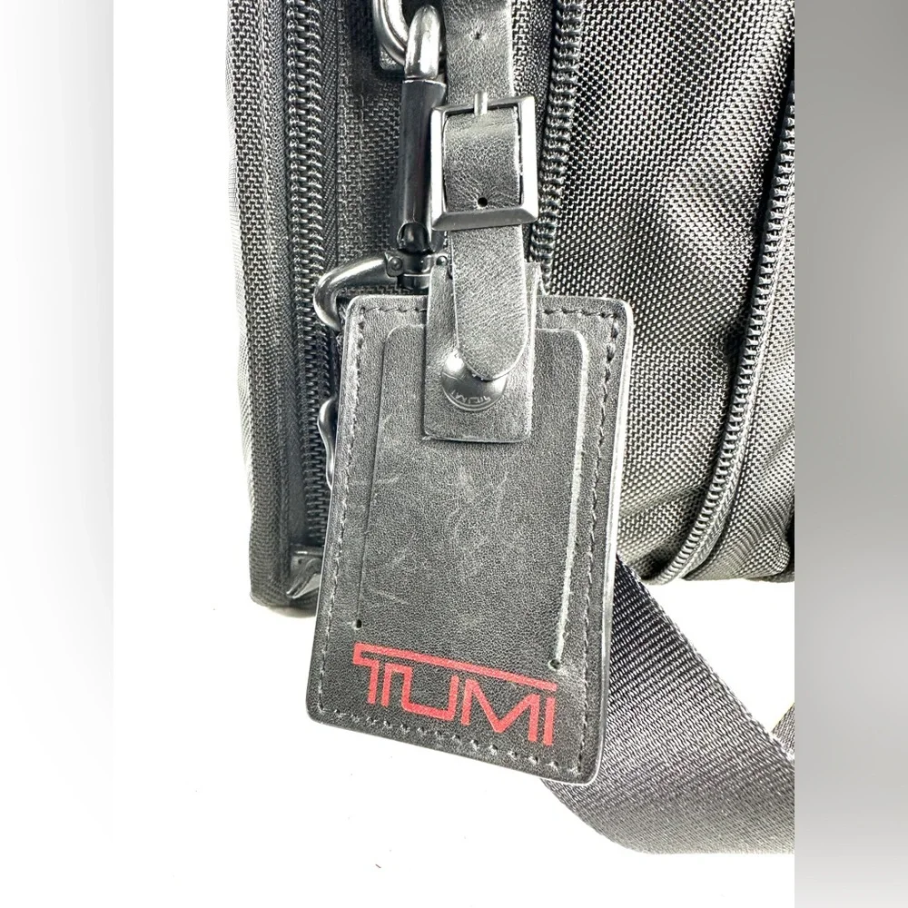 Tumi Black Ballistic Canvas Expandable Large Attaché Briefcase Laptop Bag Office